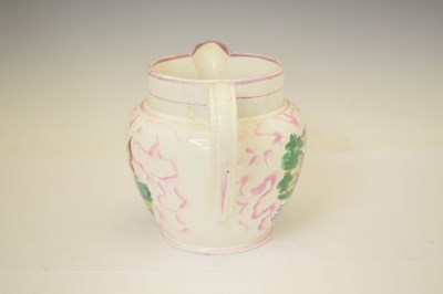 Lot 510 - Sunderland puce lustre jug and mug, plus later rolling pin