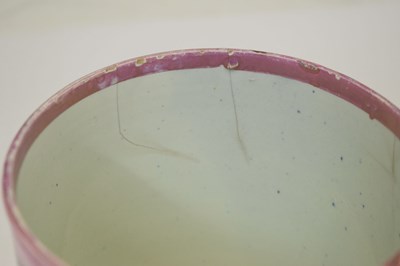 Lot 513 - Large 19th century puce lustre mug, 'High Level Bridge, Newcastle on Tyne'