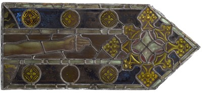 Lot 191 - Monumental Ecclesiastical stained and painted leaded glass six-panel Crucifixion window