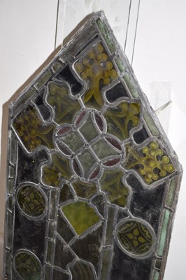 Lot 191 - Monumental Ecclesiastical stained and painted leaded glass six-panel Crucifixion window