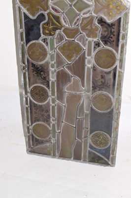 Lot 191 - Monumental Ecclesiastical stained and painted leaded glass six-panel Crucifixion window