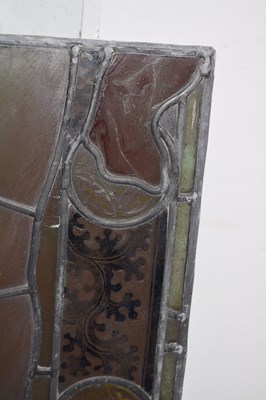 Lot 191 - Monumental Ecclesiastical stained and painted leaded glass six-panel Crucifixion window