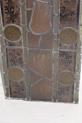 Lot 191 - Monumental Ecclesiastical stained and painted leaded glass six-panel Crucifixion window
