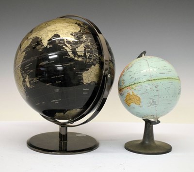 Lot 554 - Small tinplate globe and black & gilt globe