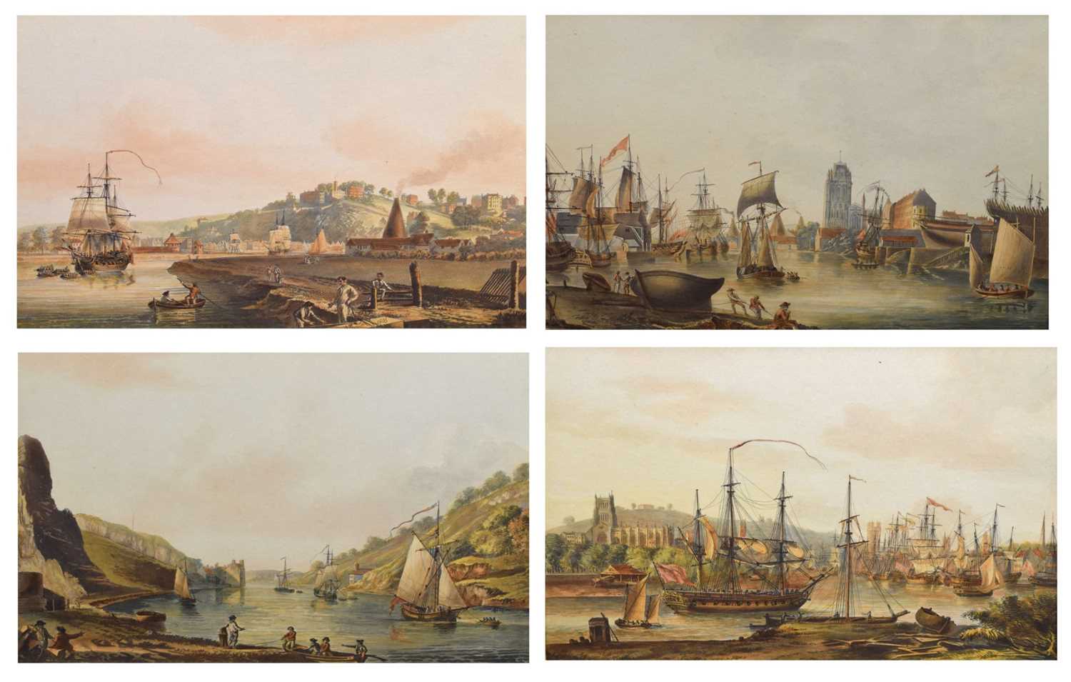 Lot 254 - Nicholas Pocock, OWS (British, 1740-1821) - Four Bristol aquatints