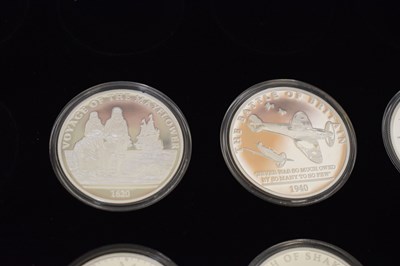 Lot 352 - The History of Britain 1oz fine silver medallions