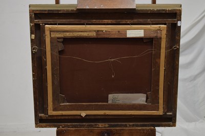Lot 262 - Primitive School, mid 19th century - Longhorn bull in a cowshed
