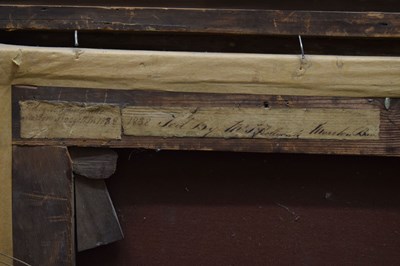 Lot 262 - Primitive School, mid 19th century - Longhorn bull in a cowshed
