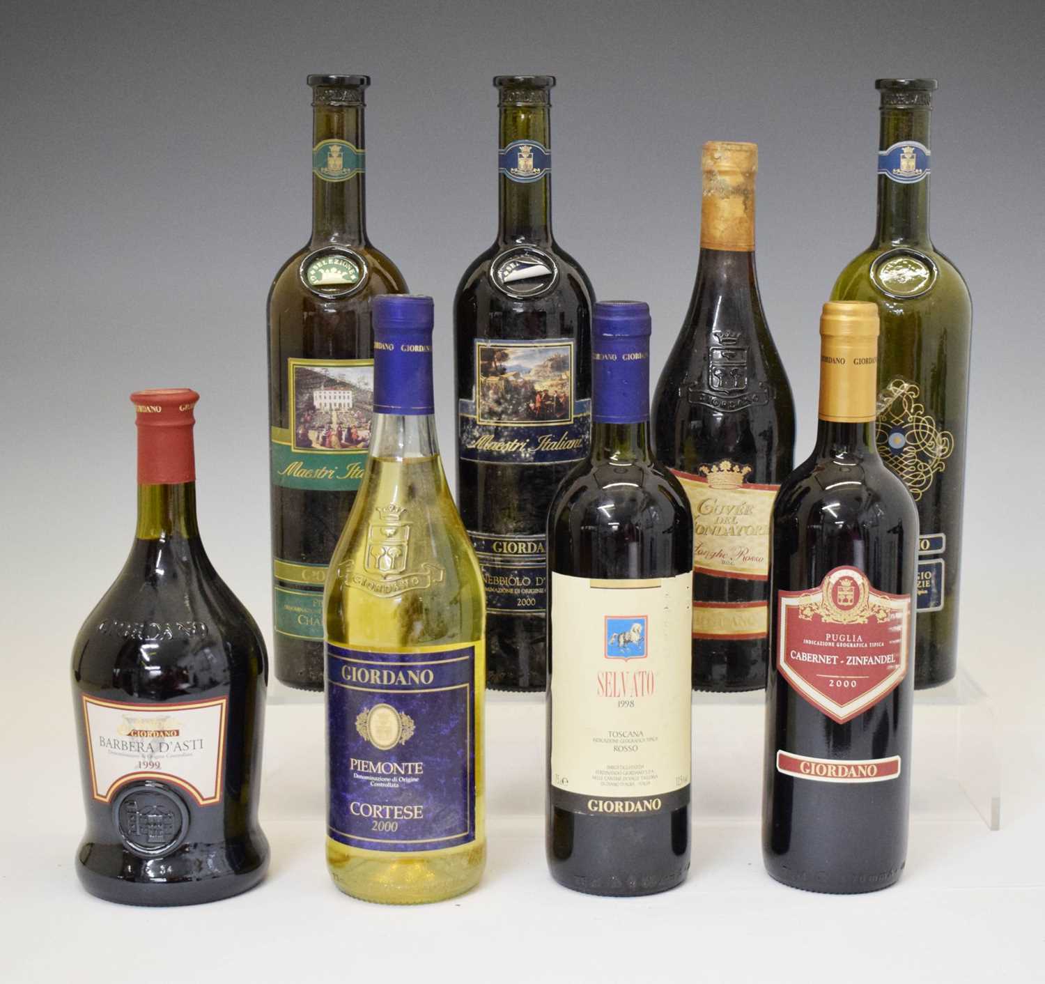 Lot 592 - Eight bottles of red and white Italian table wines