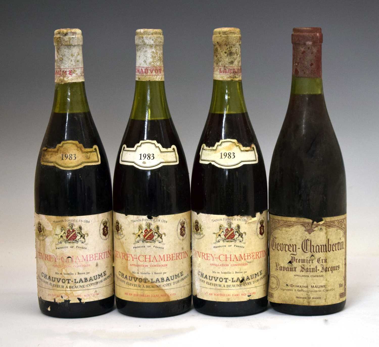 Lot 414 - Chauvot-Labaume - Geverey-Chambertin, 1983, and Pauaut Saint-Jacques Gevrey-Chambertin