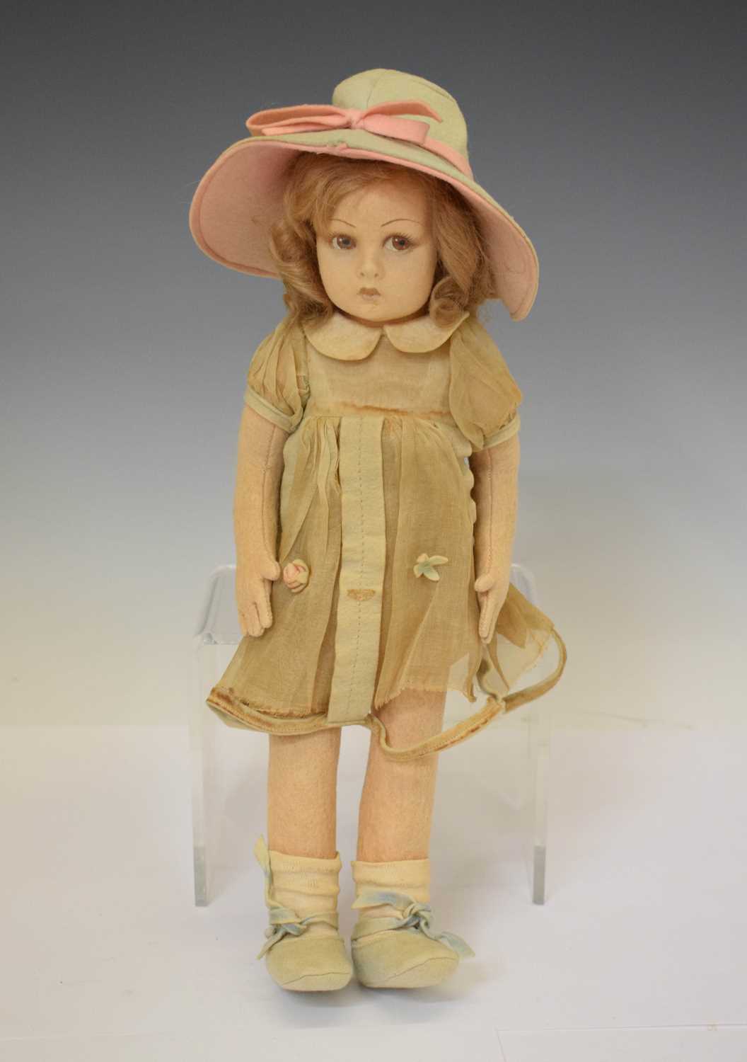 Lot 459 - Attributed to Lenci - Circa 1920s felt doll, in sepia tones