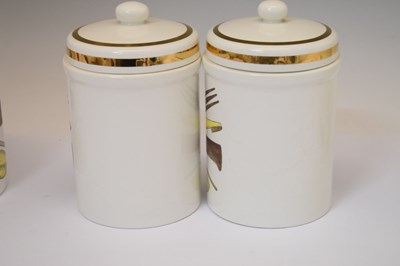 Lot 351 - Piero Fornasetti (Italian, 1913-1988) - Large ceramic cylindrical storage jar and cover, etc