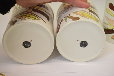 Lot 351 - Piero Fornasetti (Italian, 1913-1988) - Large ceramic cylindrical storage jar and cover, etc