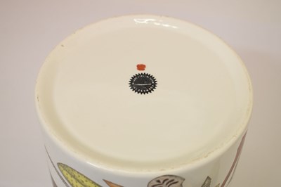 Lot 351 - Piero Fornasetti (Italian, 1913-1988) - Large ceramic cylindrical storage jar and cover, etc