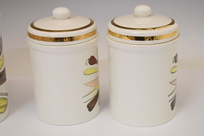 Lot 351 - Piero Fornasetti (Italian, 1913-1988) - Large ceramic cylindrical storage jar and cover, etc