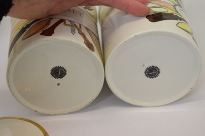 Lot 351 - Piero Fornasetti (Italian, 1913-1988) - Large ceramic cylindrical storage jar and cover, etc