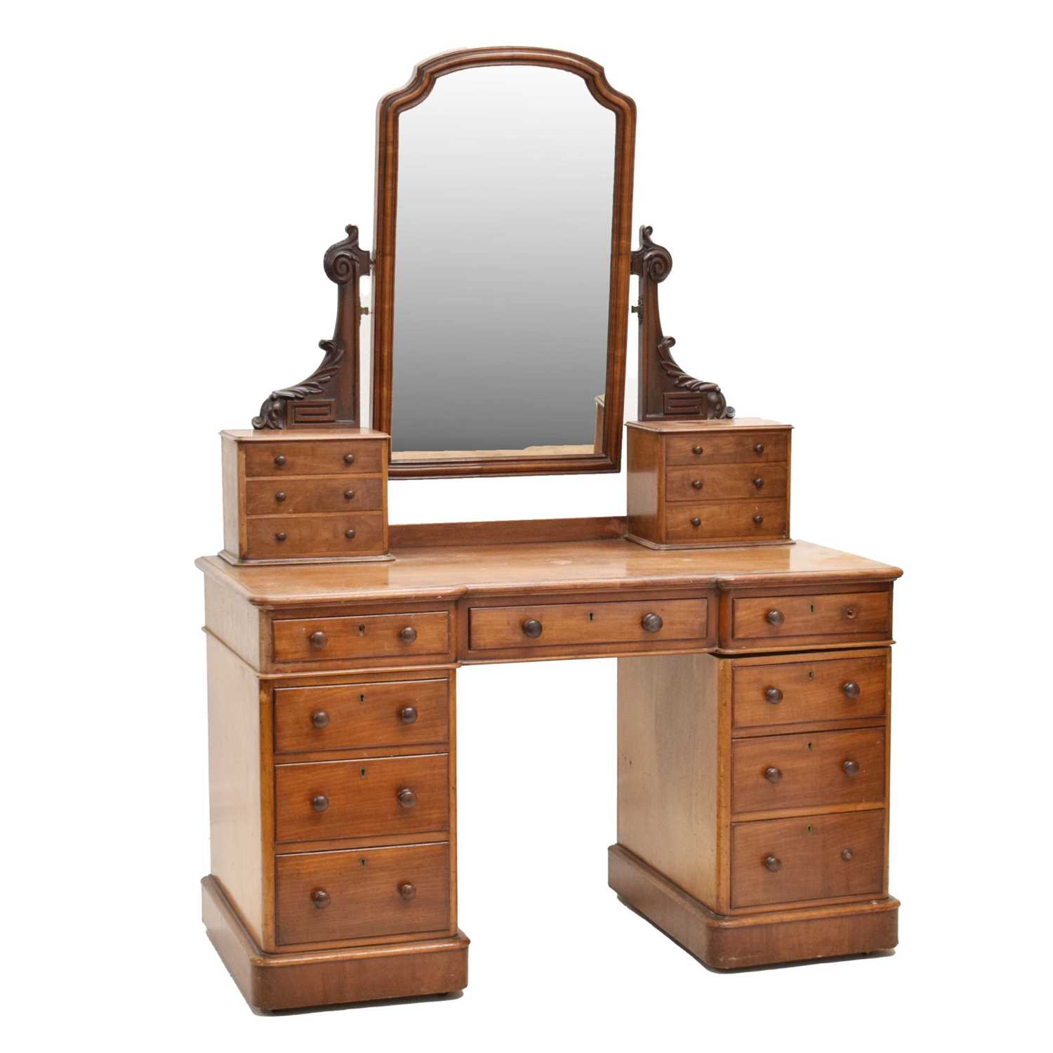 Lot 702 - Victorian mahogany twin pedestal breakfront