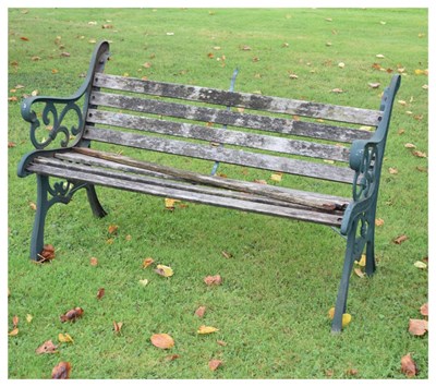 Lot 707 - Metal framed garden bench, 127cm wide