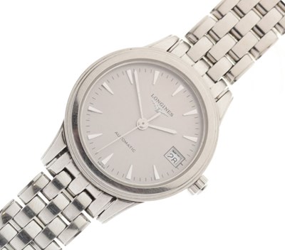 Lot 126 - Longines - Lady's automatic stainless steel wristwatch