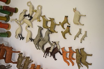 Lot 196 - Carved and painted pine Noah's Ark and contents