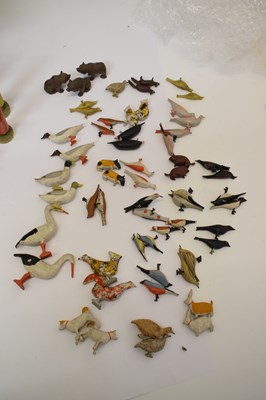 Lot 196 - Carved and painted pine Noah's Ark and contents