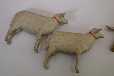 Lot 196 - Carved and painted pine Noah's Ark and contents