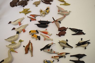 Lot 196 - Carved and painted pine Noah's Ark and contents
