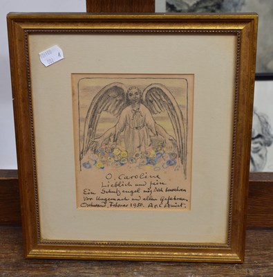 Lot 289 - Cuno Amiet, (Swiss, 1868-1961) - Mixed media - Angel