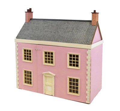 Lot 292 - Large modern pink dolls house and furniture