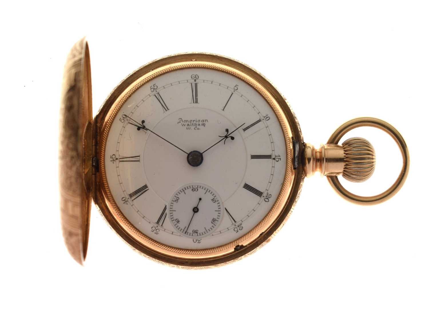 Lot 78 - American Waltham 14K yellow metal cased full hunter pocket watch
