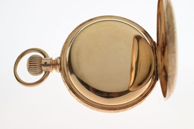 Lot 78 - American Waltham 14K yellow metal cased full hunter pocket watch