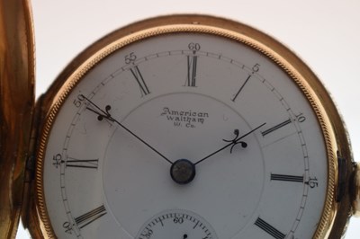 Lot 78 - American Waltham 14K yellow metal cased full hunter pocket watch