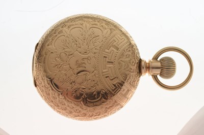 Lot 78 - American Waltham 14K yellow metal cased full hunter pocket watch