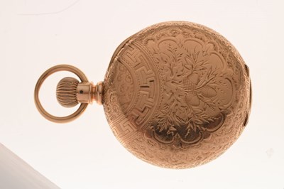 Lot 78 - American Waltham 14K yellow metal cased full hunter pocket watch