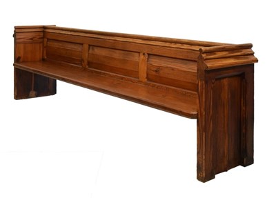 Lot 645 - Late 19th Century pitch pine church pew