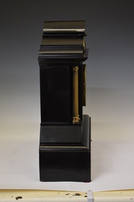 Lot 662 - Large French black marble 'temple' mantel clock