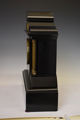 Lot 662 - Large French black marble 'temple' mantel clock