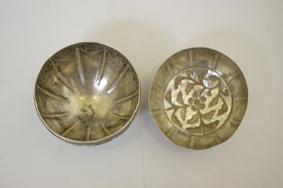 Lot 325 - 19th century Indian silver lidded pot, together with an Indonesian betel box