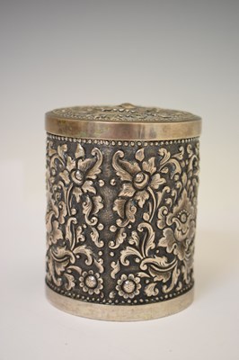 Lot 325 - 19th century Indian silver lidded pot, together with an Indonesian betel box