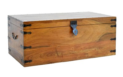 Lot 596 - Hardwood trunk or bedding chest