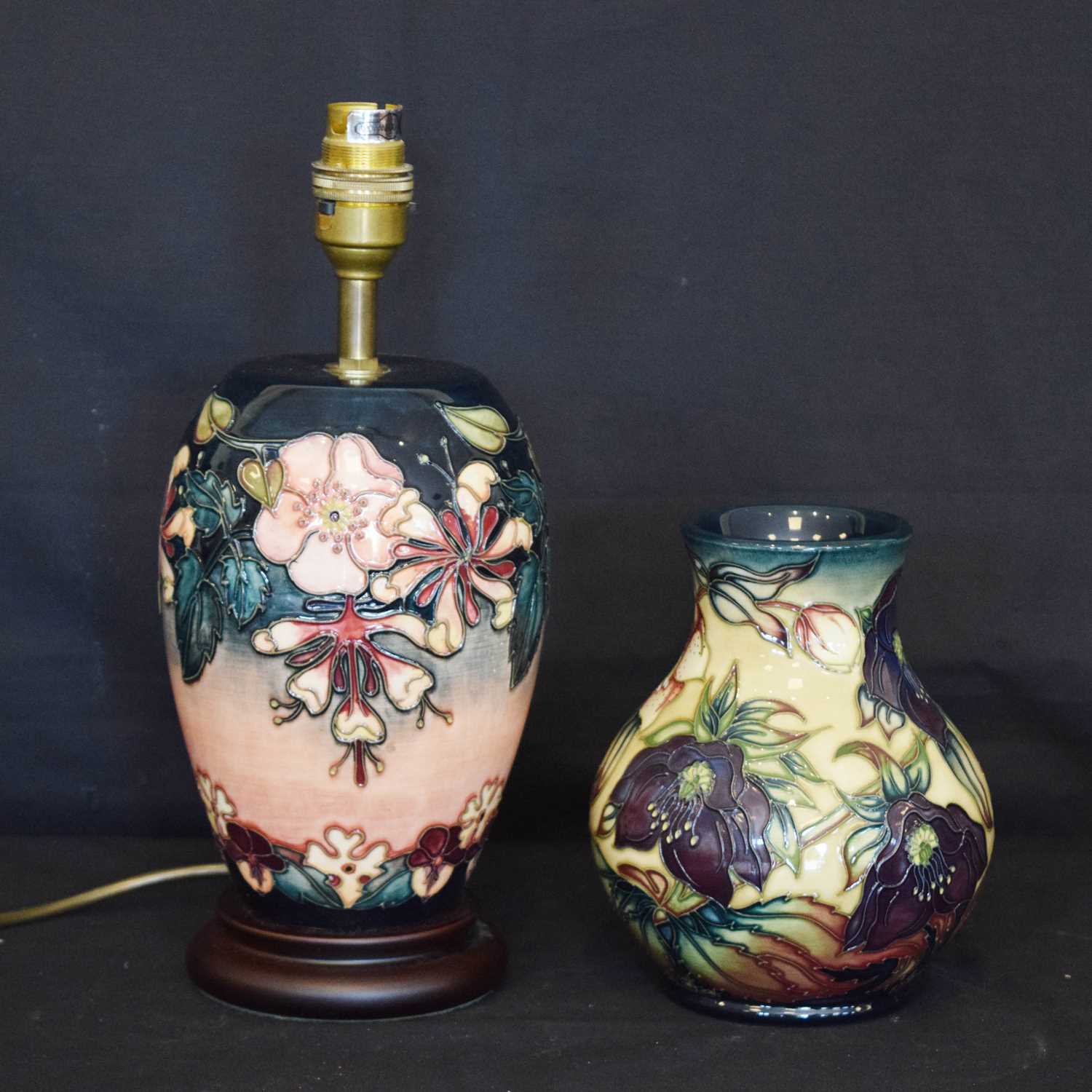 Lot 471 - Moorcroft - Table lamp, etc