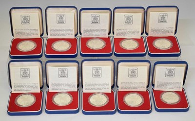 Lot 233 - Ten Elizabeth II Royal Mint silver proof crowns