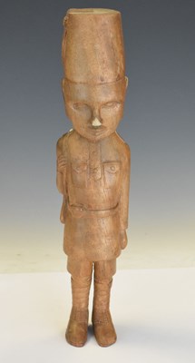 Lot 251 - African (possibly Kamba) carved wooden figure of an Askari