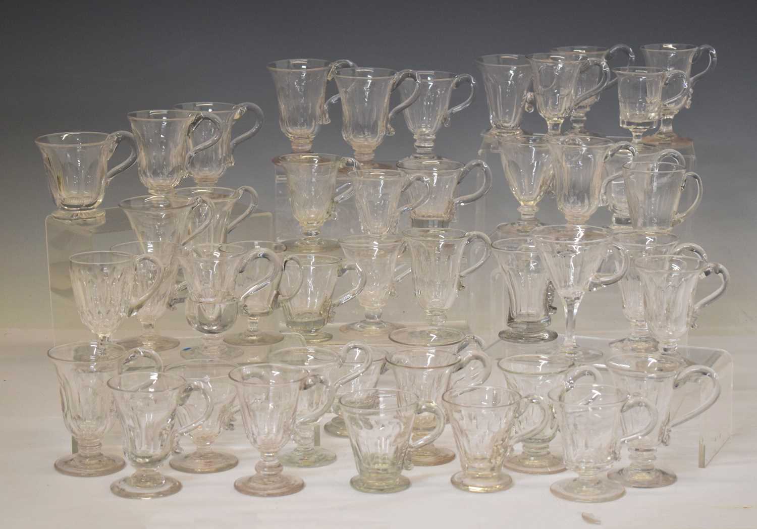 Lot 365 - Collection of forty-six clear glass custard cups etc