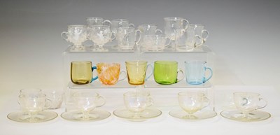 Lot 371 - Small collection of mainly 20th century clear and coloured glass custard cups etc