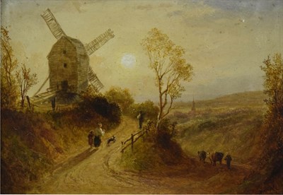 Lot 495 - Thomas Whittle Jr (1842-1915) - Oil on board - Windmill scene