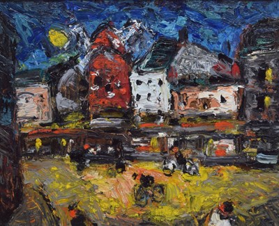Lot Barrington Tabb (British, 1934-2022) - Oil on board - 'Moulin Rough near Montmart'