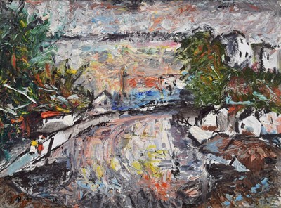 Lot Barrington Tabb (British, 1934-2022) - Oil on board - 'Avon Gorge Bristol'