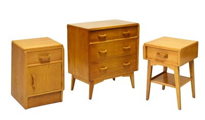 Lot 483 - Three items of mid-century G-Plan light oak bedroom furniture