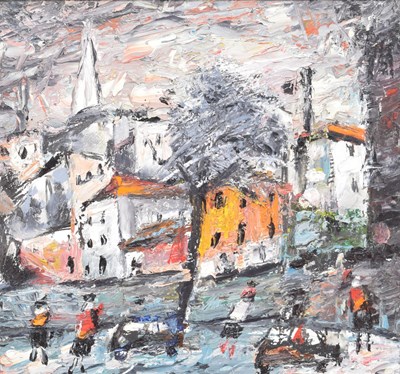 Lot Barrington Tabb (British, 1934-2022) - Oil on board - Perry Road opposite Cube Gallery